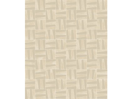 Béžová geometrická vliesová tapeta na zeď, YSA204, Mysa, Khroma by Masureel, velikost 10,05 x 0,53 m