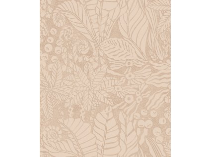 Béžová vliesová tapeta na zeď, listy, YSA104, Mysa, Khroma by Masureel, velikost 10,05 x 0,53 m