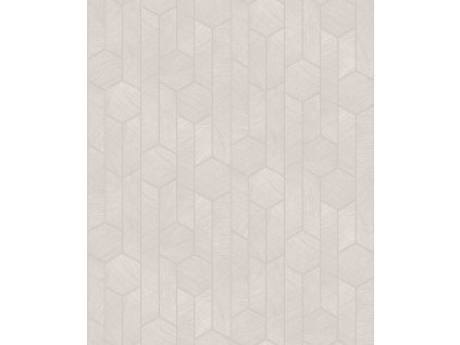 Šedo-stříbrná geometrická vliesová tapeta na zeď, SUM103, Summer, Khroma by Masureel, velikost 10,05 x 0,53 m