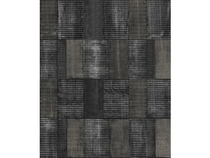 Černá geometrická vliesová tapeta na zeď, SUM301, Summer, Khroma by Masureel, velikost 10,05 x 0,53 m