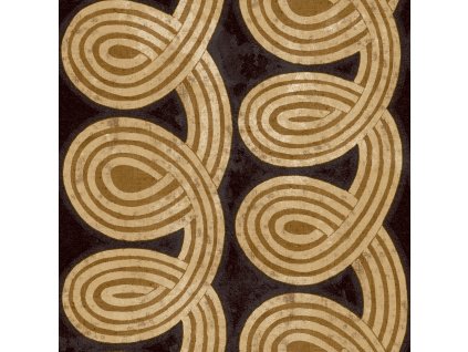 Černo-zlatá geometrická vliesová tapeta na zeď, 21133, Cvlto, Cristiana Masi by Parato, velikost 10,05 x 0,53 m