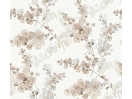 Hnědo-šedá květinová vliesová tapeta na zeď, EV3975, Candice Olson Casual Elegance, York, velikost 0,685 x 8,2 m
