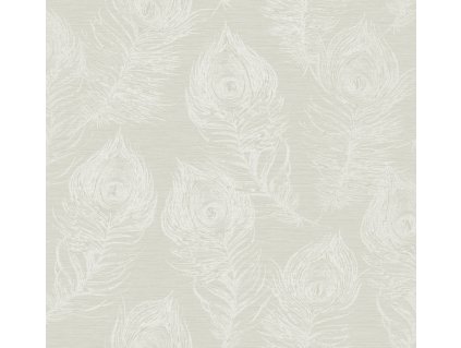 Šedo-bílá vliesová tapeta s pavími pery, EV3944, Candice Olson Casual Elegance, York, velikost 0,685 x 8,2 m