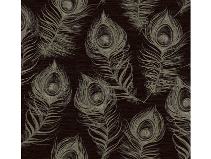 Černá vliesová tapeta s pavími pery, EV3942, Candice Olson Casual Elegance, York, velikost 0,685 x 8,2 m