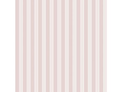 Ružová vliesová tapeta na zeď s bílými pruhy, 12384, Fiori Country, Parato, velikost 10,05 x 0,53 m