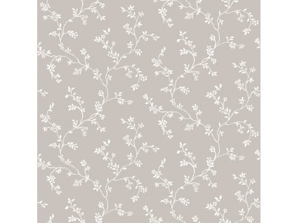 Šedá vliesová květinová tapeta na zeď, 12351, Fiori Country, Parato, velikost 10,05 x 0,53 m