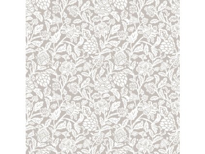 Šedá vliesová květinová tapeta na zeď, 12349, Fiori Country, Parato, velikost 10,05 x 0,53 m