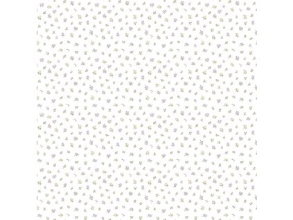 Bílá vliesová květinová tapeta na zeď, 12335, Fiori Country, Parato, velikost 10,05 x 0,53 m