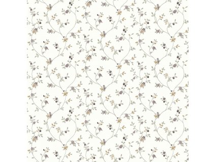 Bílá vliesová květinová tapeta na zeď, 12333, Fiori Country, Parato, velikost 10,05 x 0,53 m