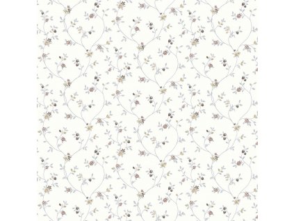 Bílá vliesová květinová tapeta na zeď, 12331, Fiori Country, Parato, velikost 10,05 x 0,53 m