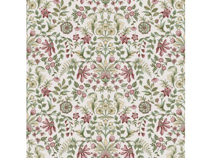 Bílá vliesová tapeta na zeď s květinovým ornamentálním vzorem, 12328, Fiori Country, Parato, velikost 10,05 x 0,53 m