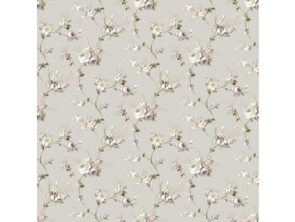 Šedá vliesová tapeta na zeď s květinovým vzorem, 12315, Fiori Country, Parato, velikost 10,05 x 0,53 m
