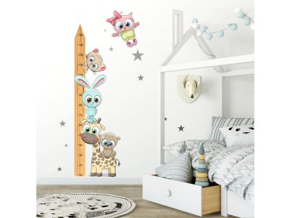 Dětský metr na zeď - Zvířátka CUTE2 - 150 cm, velikost 90 x 90 cm, 3625f
