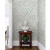 Zelená předklížená tapeta s bílo-béžovými listy DM4964, Damask, York, velikost 0,685 x 8,2 m