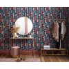 Modrá geometrická vliesová retro tapeta na zeď, 118611, Envy, velikost 10 x 0,52 m