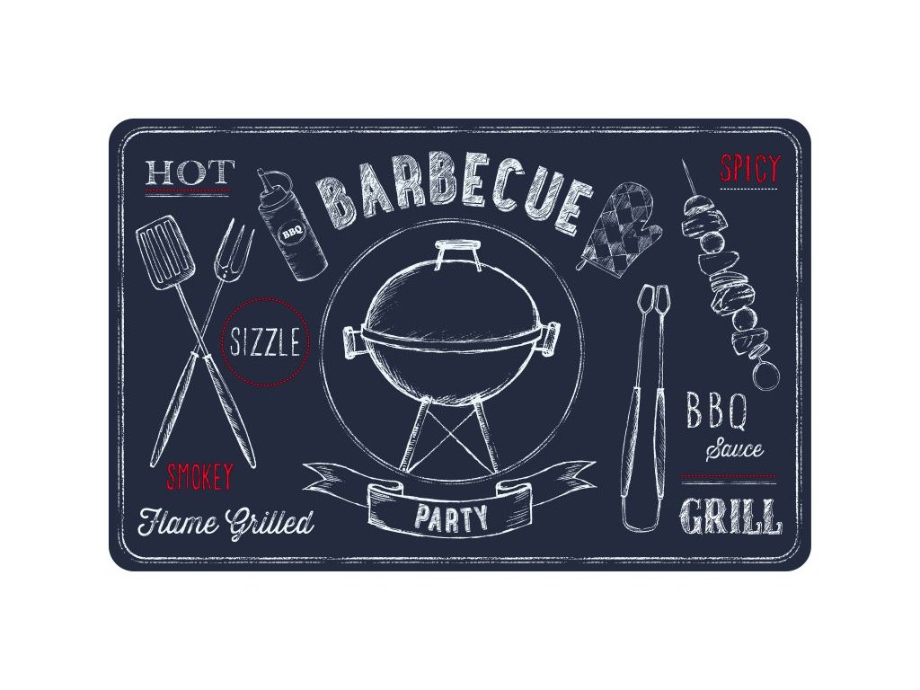 Prostírání vintage tmavě modré "BARBECUE"  230-2530 (12 ks)