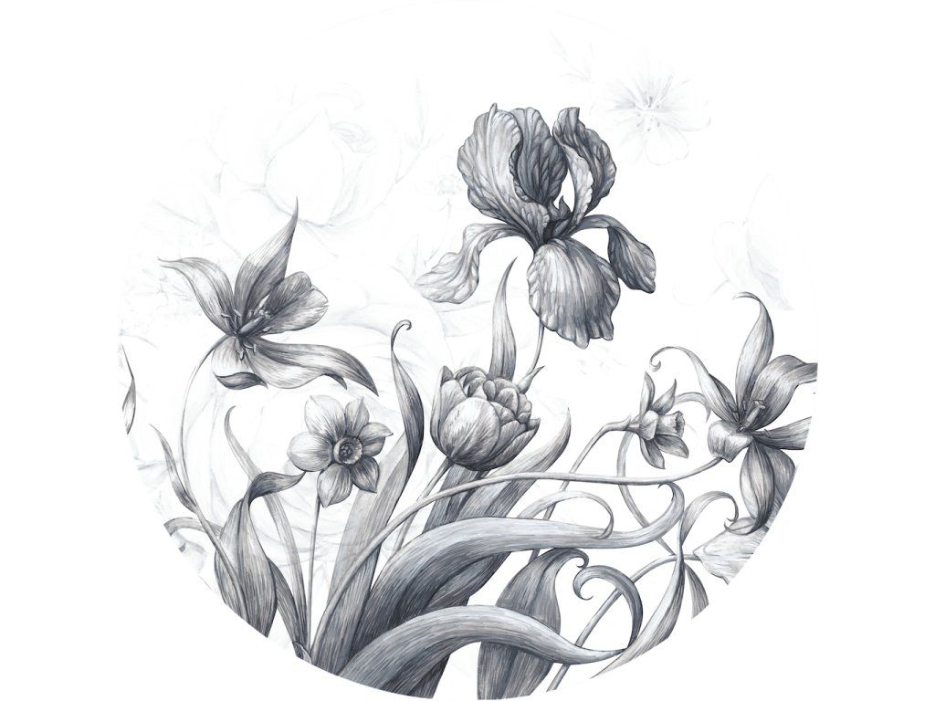 72204 ag design samolepici dekorace vintage flowers 70 cm