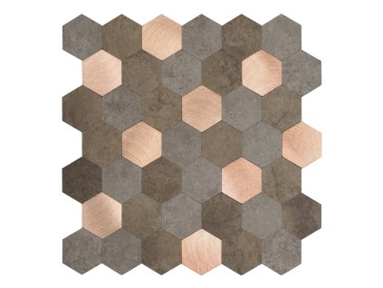 Prémiové samolepicí dlaždice na zeď kovové a kamenné hexagony