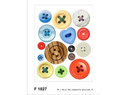 F1027 Samolepicí dekorace BUTTONS 65 x 85 cm