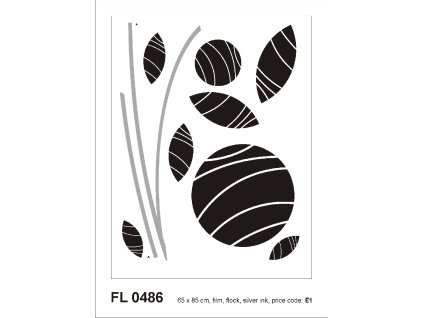FL0486 Samolepicí velourová dekorace ABSTRACT FLOWERS 65 x 85 cm