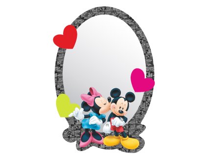 Zrcadlová akrylátová dekorace MIRROR MICKEY&MINNIE BIG   15 x 21,5 cm