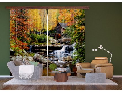 Textilní závěs LITTLE WATERFALL FCSXXL7402, 280 x 245 cm (2 ks), lehké zastínění