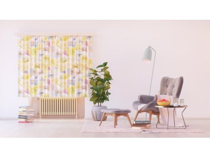 Textilní závěs FLOWERS FCSXL4808, 180 x 160 cm (2 ks), lehké zastínění