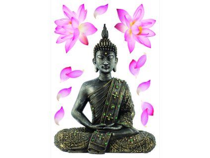 52454 1 sm3447 samolepici dekorace budda 42 5 x 65 cm