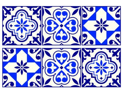 52457 1 sm3448 samolepici dekorace blue tiles pattern 42 5 x 65 cm