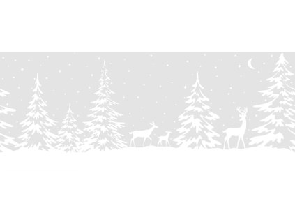 Vánoční bordura na sklo srnky v lese W1