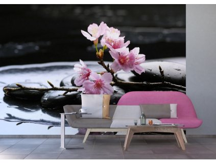 AG Design 4 dílná fototapeta PINK ON STONES FTS 0185, 360 x 254 cm papír