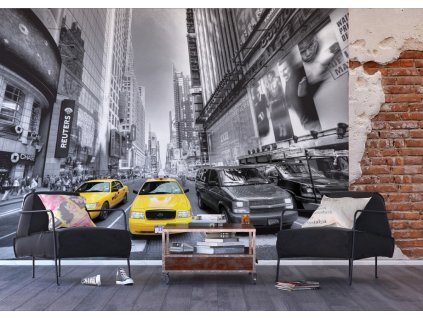 AG Design 4 dílná fototapeta YELLOW CAB FTS 1310, 360 x 254 cm papír