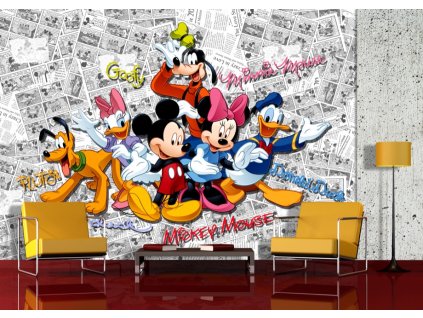AG Design 4 dílná fototapeta MICKEY ON DARK COMICKS FTD 2225, 360 x 254 cm papír