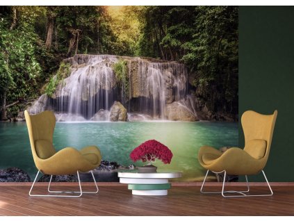 AG Design 4 dílná fototapeta WATERFALL FTNS 2451, 360 x 270 cm vlies