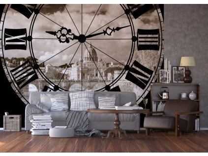 AG Design 4 dílná fototapeta CLOCK FTNS 2477, 360 x 270 cm vlies