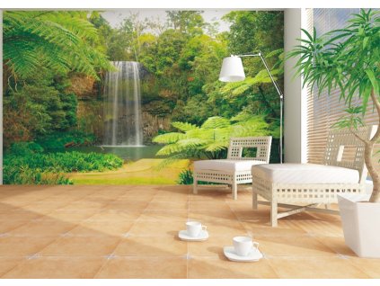 AG Design 4 dílná fototapeta WATERFALL IN PRAIRIE FTNXXL 0386, 360 x 270 cm vlies