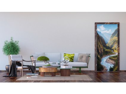 FTNV2943 AG Design 1 dílná fototapeta 90 x 202 cm vlies Hory a řeka
