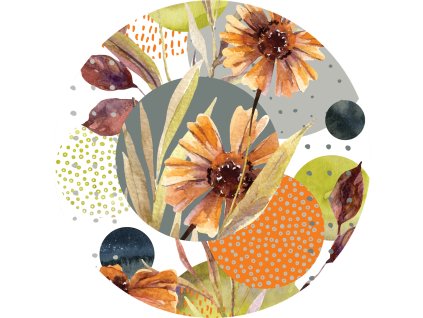 AG Design Samolepicí dekorace Flowers and Shapes 70 cm