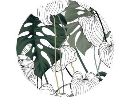 72237 ag design samolepici dekorace vector leaves 70 cm