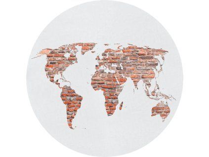 72369 ag design samolepici dekorace brick worldmap 140 cm