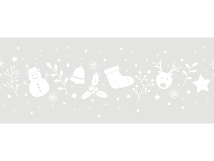 Vánoční bordura na sklo sněhuláček W4