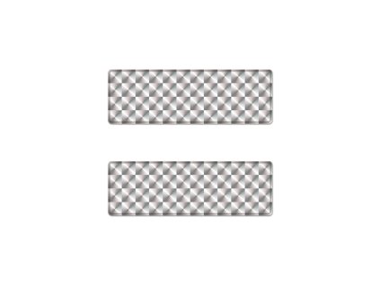 Odrazka obdelník stříbrný 7 x 2,5 cm, (2 ks), ACZ062