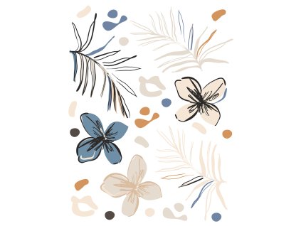 Samolepicí dekorace VECTOR GRAPHICS FLORALS, SB4201, 65 x 85 cm