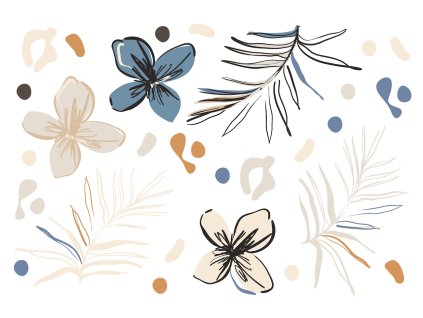 Samolepicí dekorace VECTOR GRAPHICS FLORALS, SM3451, 42,5 x 65 cm