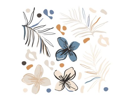 Samolepicí dekorace VECTOR GRAPHICS FLORALS, SS3867, 30 x 30 cm