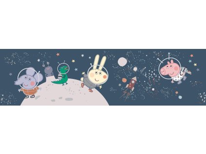 Samolepicí bordura Prasátko Peppa SPACE, WBD8149, 5 m x 9,7 cm
