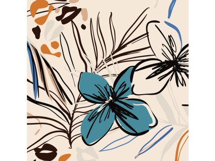 Dekorační polštář VECTOR GRAPHICS FLORALS CN3655, 45 x 45 cm