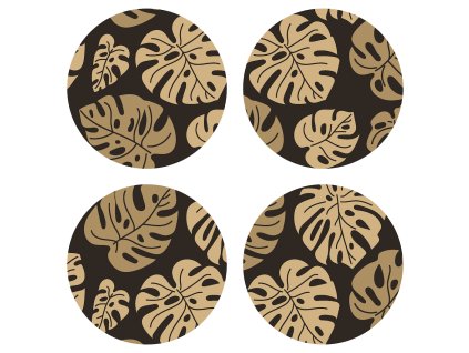 Dekorativní podložka Leaf FM4700, 10 x 10 cm (4 ks)