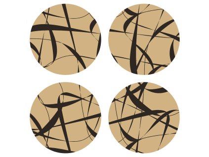 Dekorativní podložka leaves FM4704, 10 x 10 cm (4 ks)