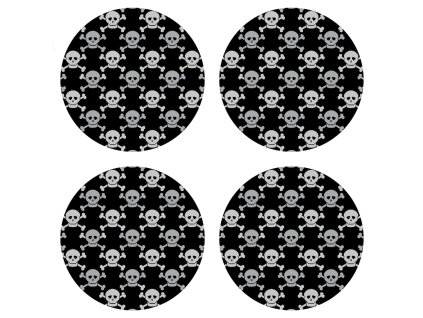 Dekorativní podložka skulls FM4712, 10 x 10 cm (4 ks)